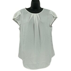 Women's‎ Medium White Chiffon Blouse Size Medium #1066
